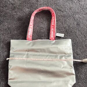Clinique Metallic Tote with Pink Accents